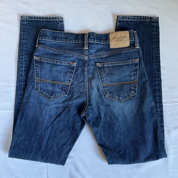 Abercrombie & Fitch Jeans Mens 29x32 Blue Denim Pants The A&F Skinny Button Fly - Picture 1 of 7